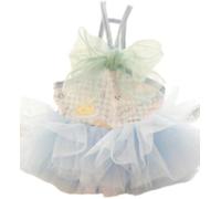 Lot de 2 vêtements de princesse pour chien et chat - Petite jupe en gaze rose - Accessoires du Yorkshire (S, bleu)