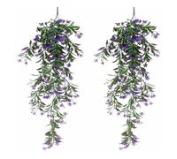 Lot De 2 Vignes Décoratives Violettes ¿ Plantes Suspendues Réalistes Pour La Décoration Intérieure, 78 Cm De Long, Faciles D'entretien, Non Toxiques