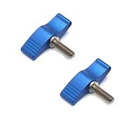Lot de 2 vis à ailettes M5 x 20 mm avec poignées, vis moletées, bouton de vis à ailettes, réglable, bleu