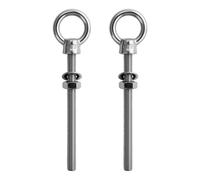 Lot de 2 vis à œil avec rondelles et écrous hexagonaux, boulons à œil longs M10 x 120 mm, en acier inoxydable, pour fixation, suspension