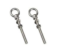 Lot de 2 vis à œil longues M10 x 120 mm, avec rondelles et écrous hexagonaux, boulons à œil pour la fixation et la suspension