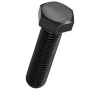 Lot de 2 vis à tête hexagonale (M12-1,75 x 45), taraud entièrement fileté en acier au carbone, métrique, entraînement externe gauche, noir(M12-1.75x45mm)