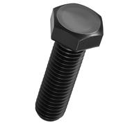 Lot de 2 vis à tête hexagonale (M12-1,75 x 45), taraud entièrement fileté en acier au carbone, métrique, entraînement externe gauche, noir(M12-1.75x40mm)