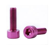 Lot de 2 vis à tête hexagonale M5 x 15 mm pour porte-bidon de vélo (violet)