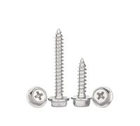Lot de 2 vis autotaraudeuses cruciformes hexagonales extérieures en acier inoxydable 304, vis à bois M10(60mm)