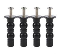 Lot de 2 vis de charnière de toilette de rechange avec boulons en caoutchouc extensibles et écrous supérieurs en acier inoxydable compatibles avec les boulons de charnière de toilette standard (4