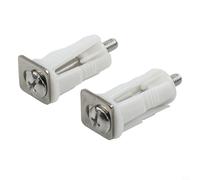 Lot de 2 vis de charnière pour siège de toilette, boulons d'expansion de montage supérieur, en acier inoxydable et plastique, compatibles avec la plupart des couvercles de toilettes standard