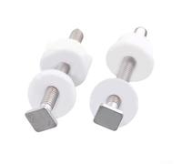 Lot de 2 vis de fixation pour abattant de WC en acier inoxydable avec tête carrée compatibles avec les modèles K 3566T U, avec amortisseurs d'écrous en caoutchouc pour réduire le bruit et les