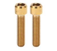 Lot de 2 vis de potence M6 25 mm en alliage de titane pour vélo de route/VTT (Or)