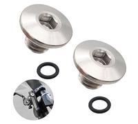 Lot de 2 vis de purge de vélo - Avec deux joints - Pour corps de vélo divisé - Alliage de titane Tc4 - Vis M5 x 10 mm - Compatible avec Shimano XT SLX Zee Deore LX (argenté)