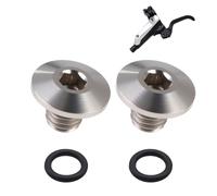 Lot de 2 vis de purge de vélo, joint torique, vis à capuchon d'huile pour corps de vélo divisé TC4 en alliage de titane M5 x 10 mm, compatible avec Shimano XT, SLX, Zee, Deore LX (couleur titane)