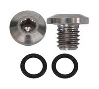 Lot de 2 vis de purge M5 x 5 mm en alliage Ti pour vélo avec anneau torique pour levier de frein intégral - Kit de remplacement léger et antirouille - Coloré (argenté)