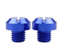 Lot de 2 vis de rétroviseur de moto - Capuchon perforé - Capuchon de trou - Antirouille - M10 x 1,25 - Noir/bleu/rouge
