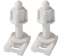 Lot de 2 vis et écrous pour siège de toilette en plastique blanc avec rondelles, boulons de charnière, vis, charnières de rechange pour le montage de sièges de toilettes, de sièges de toilettes, de