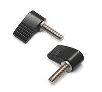 Lot de 2 vis M4 x 10 mm avec poignées Vis moletées à ailettes simples Vis à ailettes réglables Noir