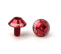 Lot de 2 vis pour porte-bidon pour vélos de montagne et de route, fabriquées en alliage d'aluminium 7075 avec boulon M5 x 12, traité thermiquement pour résister à l'usure (rouge)