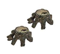 Lot de 2 vivariums décoratifs pour vivarium, cachette de lézard, serpent, accessoire pour lézard et serpent, poisson et crevettes