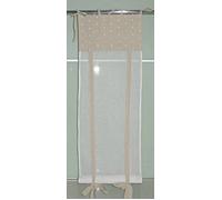 Lot de 2 Voilages 45x130cm Stores Enrouleurs Tissu imprimé Broderie Inès Lin