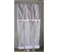 Lot de 2 Voilages 45x160cm Stores Enrouleurs Broderie Dentelle Diane Gris