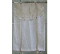 Lot de 2 Voilages 60x160cm Stores Enrouleurs Broderie Dentelle Maurice Naturel