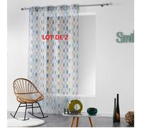 Lot de 2 voilages a oeillets 140 x 240 cm palpito Blanc