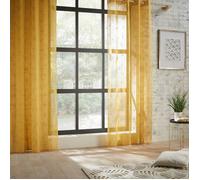 Lot de 2 voilages brodé ""Mia"" tamisant 140 x 240 cm Atmosphera