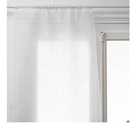 Lot de 2 voilages ""Feuille"" blanc 60x160cm - Atmosphera createur d'interieur