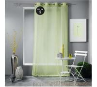 Lot de 2 voilages froissé 140 x 240 cm polycoton uni Mitsy Vert