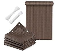 Lot de 2 voile d'ombrage pour balcon, protection UV à 90 %, durable et résistant à la déchirure, filet d'intimité, respirant et perméable à l'eau, marron, 2 x 3 m