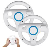 Lot De 2 Volants De Course Pour Manette Wiimote Sur Console Nintendo Wii - Blanc