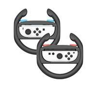 Lot de 2 Volants pour Manettes Nintendo Switch Joy-Con, Noir, Plastique ABS Durable, Améliore Précision et Réalisme, Installation