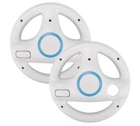 Lot de 2 Volants pour Nintendo Wii / Wii U - Accessoire Compatible Manette Wiimote - Jeu de Course Mario Kart - Blanc - GAVI STORE