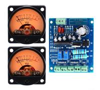 Lot de 2 VU mètres analogiques avec carte pilote avec testeurs de niveau de décibels rétroéclairés pour une utilisation du système audio