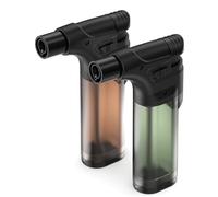 Lot de 2, VVAY Mini Chalumeau Gaz, Briquet Tempête à Gaz Rechargeable (Gaz Non Inclus)
