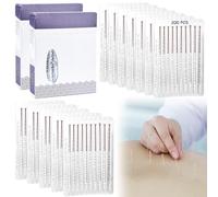 Lot de 2 x 100 aiguilles d'acupuncture stériles jetables pour thérapie par l'aiguille d'acupuncture, aiguilles de massage chinoises pour soulager la douleur, aiguilles de stérilisation de massage pour