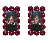 Lot de 2 x 30 bougies chauffe-plat parfumées (60 bougies chauffe-plat), durée de combustion : 4,5 heures, sans suie, pour photophore, bougeoir, Noël, décoration, mariage, restauration (bordeaux -