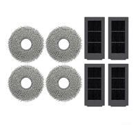 Lot de 2 x 4 chiffons de nettoyage Ecovacs pour X5 OMNI, X5 PRO pour OMNI, lingettes de rechange grossières et filtres à poussière, 2 x 4 pièces