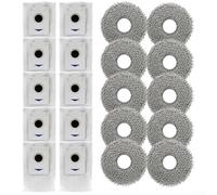 Lot de 2 x 4 chiffons et filtres de rechange compatibles avec les robots Ecovacs pour X5, Omni Plus, X5 Pro pour un retrait efficace de la poussière et un polissage du sol (2 x 10 pièces)
