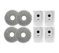 Lot de 2 x 4 chiffons et filtres de rechange compatibles avec les robots Ecovacs pour X5, Omni Plus, X5 Pro pour un retrait efficace de la poussière et du polissage du sol