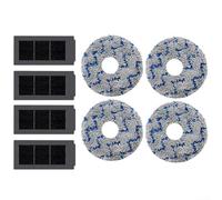 Lot de 2 x 4 serpillères lavables en microfibre pour X5, X5 Pro, aspirateur robot réutilisable avec design à clipser pour poils d'animaux