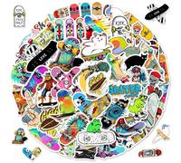 Lot de 2 X 50 Autocollants de Skateboard, Stickers Skate, Autocollants Graffiti en Vinyle Imperméable pour Skateboard, Guitare, Bouteille D'eau, Bagages, Cadeau pour Adolescents et Adultes