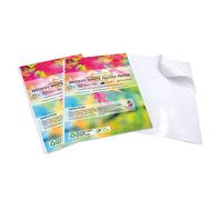 Lot de 2 x 50 feuilles de papier photo autocollant blanc brillant A4 | Haute résolution | Étiquettes résistantes aux éclaboussures