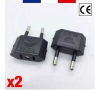 LOT DE 2 x ADAPTATEUR PRISE SECTEUR USA JAPON CHINE VERS FRANCE FR EUROPE EU (NORME CE)