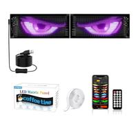 Lot de 2 yeux LED pour camion, tableau d'affichage programmable 70 x 173 mm, écran LED personnalisé, matrice flexible, avec contrôle d'application Bluetooth USB, pour voiture, camion, magasin, bar