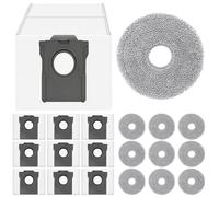 Lot de 20 : 10 Lingettes en Microfibre Lavables + 10 Sacs à Poussière pour Robots Dreame/Xiaomi - Kit d’entretien Complet pour X30, X40, X50, L20 Ultra et plus (10 Chiffon+Sacs)