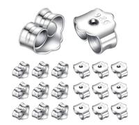 Lot de 20/10 paires de fermoirs papillon pour boucles d'oreilles, en argent sterling 925, fermoir sécurisé pour boucles d'oreilles, fabrication de bijoux, compatible avec les oreilles sensibles