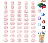 Lot de 20/30/50 décorations de crayon numérotées de 1 à 50, réutilisables ; Aide les étudiants à gérer leurs affaires et aide les enseignants à organiser les fournitures pédagogiques(Pink,1-50)