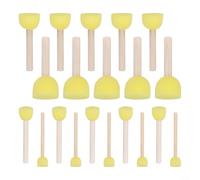 Lot de 20/30 pinceaux éponge ronds pour loisirs créatifs, outils de peinture à pointe souple avec manche en bois, application lisse pour projets créatifs, idéal pour les enfants et l'école (20 pièces)