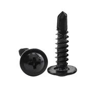 Lot de 20/30 vis autoperceuses cruciformes à tête plate, zinguées noires, 410#8, M4.2, M4.8, for tôle(13mm,M4.8 20pcs)