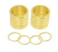 Lot de 20/40/60/100 Porte-clés Plats Ronds en métal Fendu for la Maison, la Voiture, l'organisation des Porte-clés(Golden,40PCS)